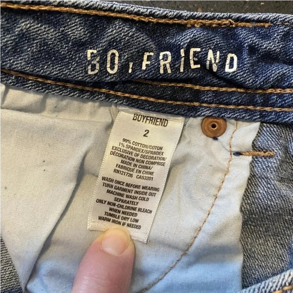 Aeropostale Distressed Midi Jean Shorts Size 2 Good Condition Cute Summer Shorts - Picture 9 of 10